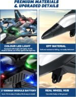 JoyRapt Drones for Kids Foam RC Plane, Remote Control Airplane | Toys and Gifts for 6 8 10 Years Old Boys, Jet Helicopter Drones with LED Lights 360° Flip - Image 5